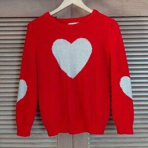 Cute Kawaii Red Knitted Soft Sweater Gold Hearts Hazel Moon Size 16 M